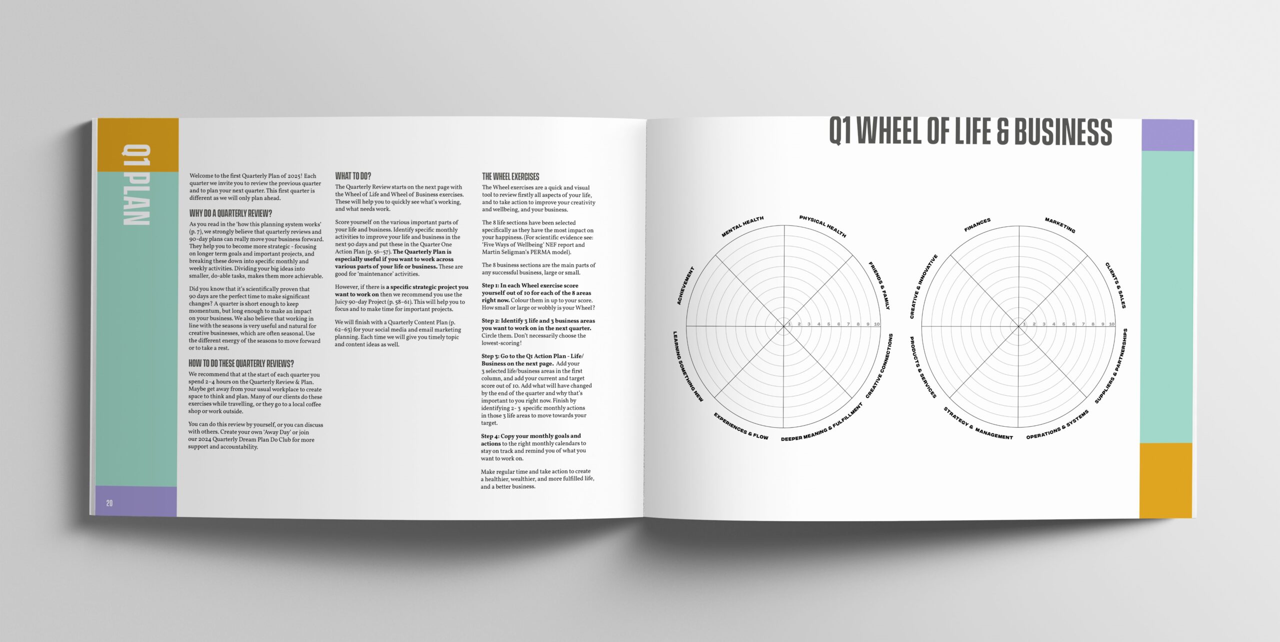 Dream Plan Do business planner 2025 Quarterly Wheel exercises